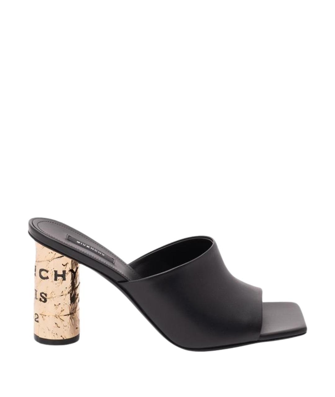GIVENCHY Черные кожаные мюли, фото 1
