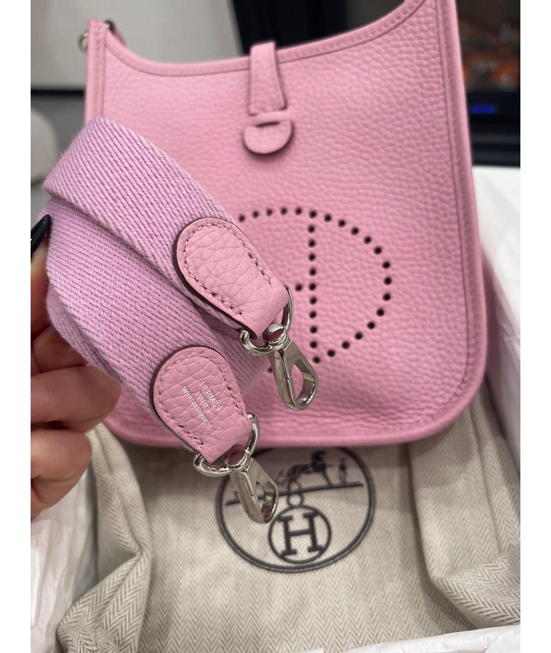 HERMES Розовая кожаная сумка через плечо, фото 8