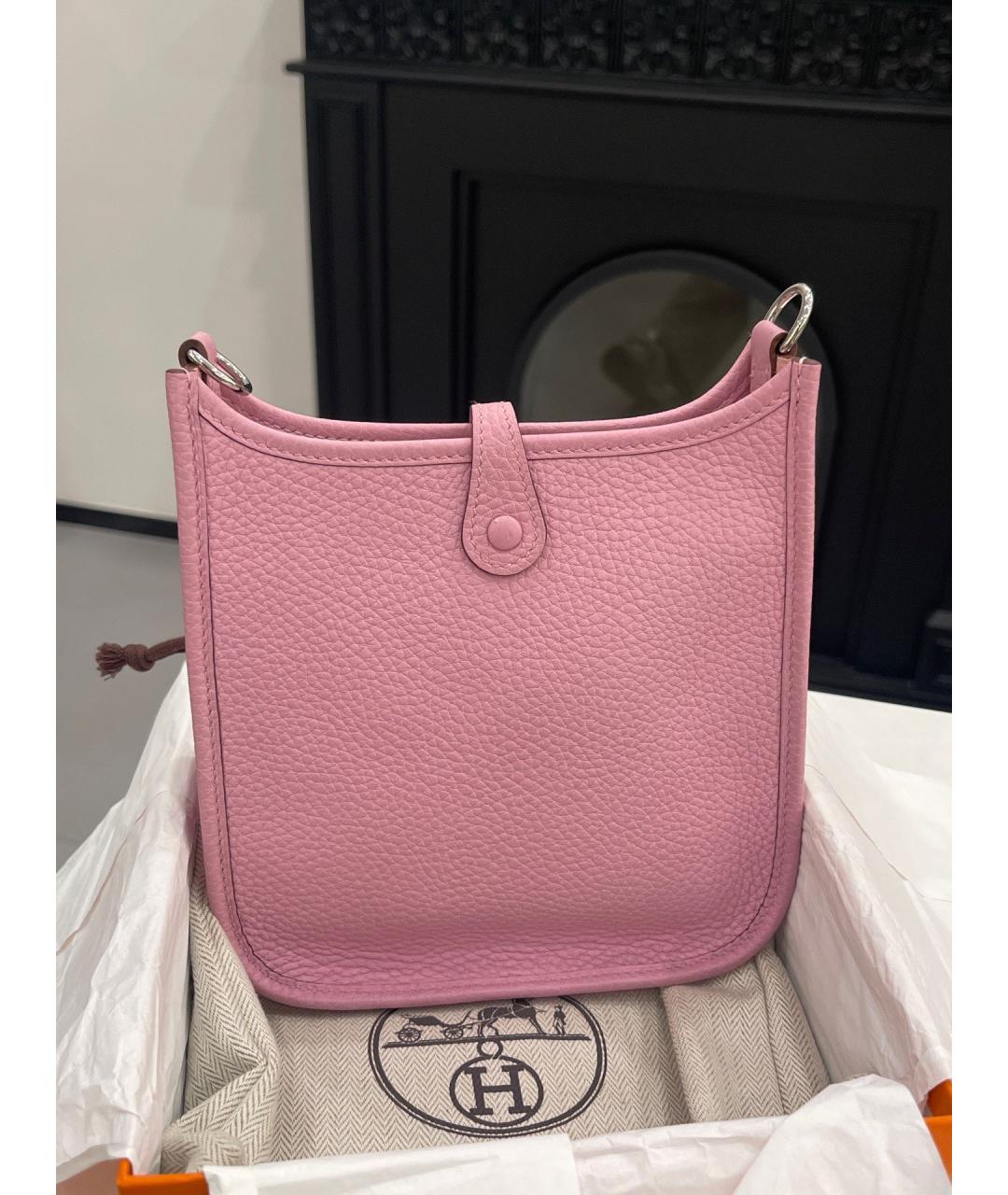 HERMES Розовая кожаная сумка через плечо, фото 4