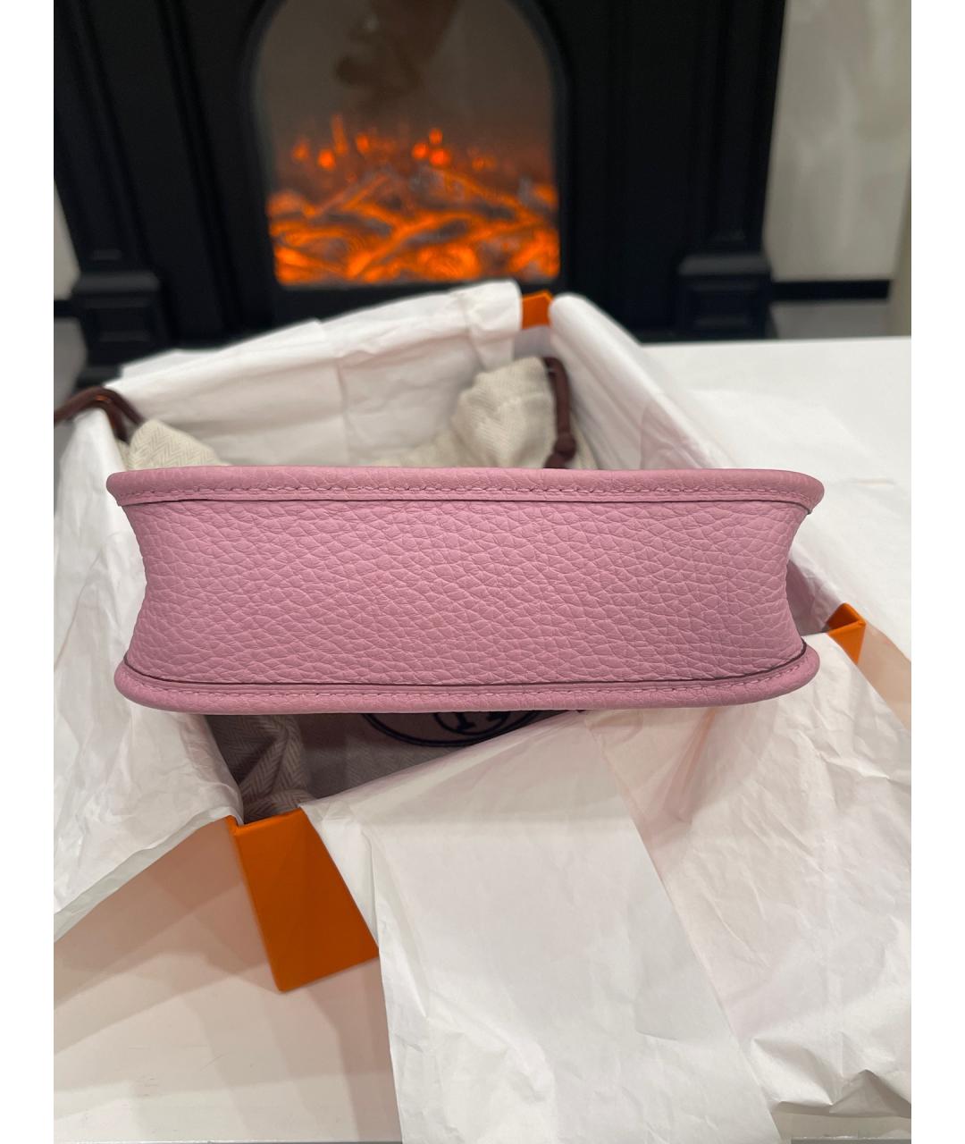 HERMES Розовая кожаная сумка через плечо, фото 6