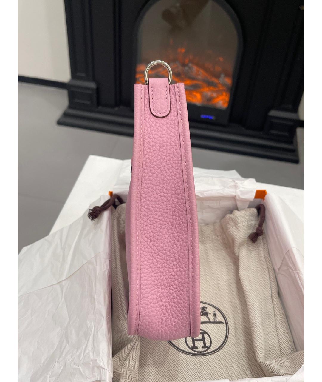 HERMES Розовая кожаная сумка через плечо, фото 3