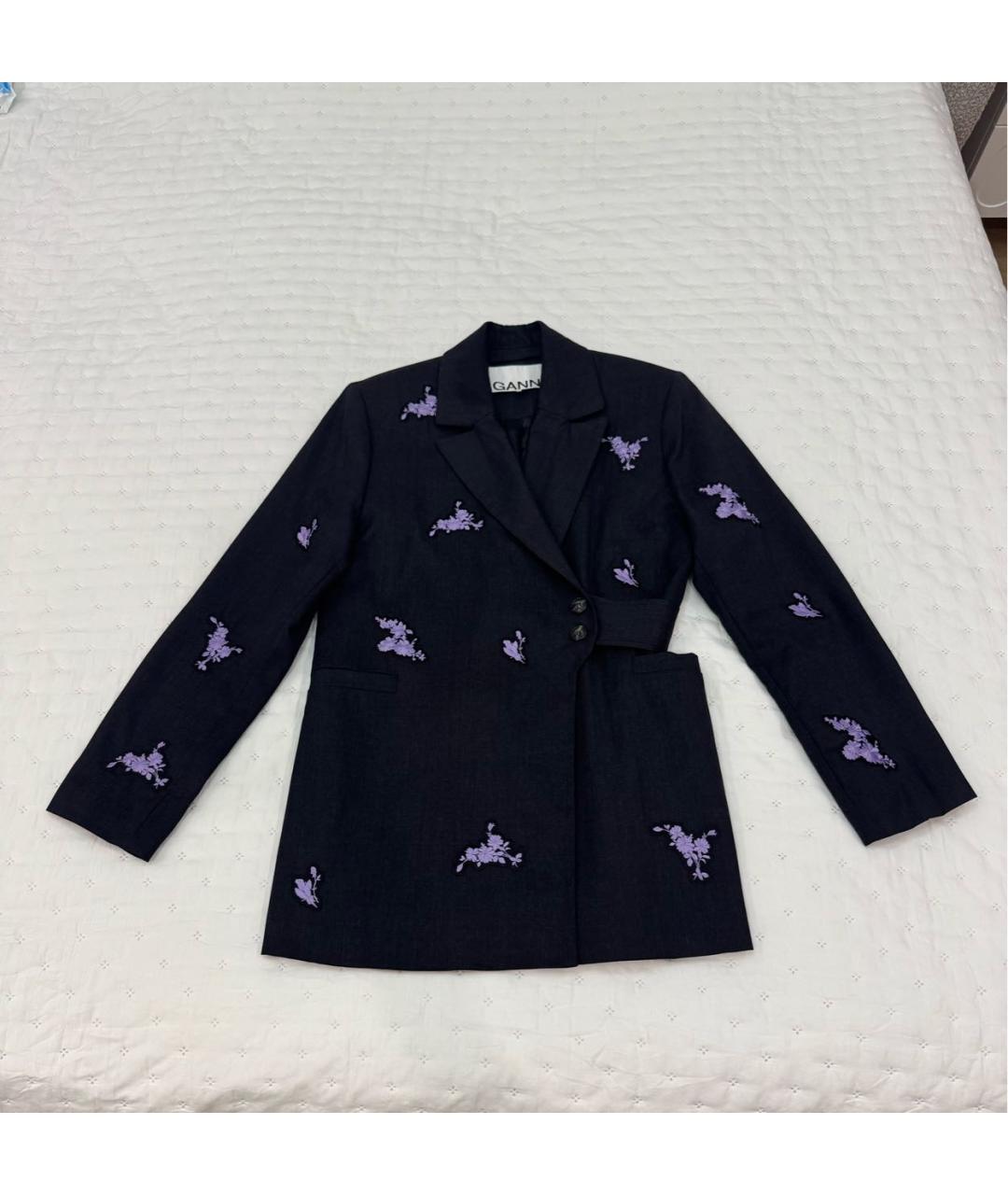 GANNI Черный шерстяной жакет/пиджак, фото 6