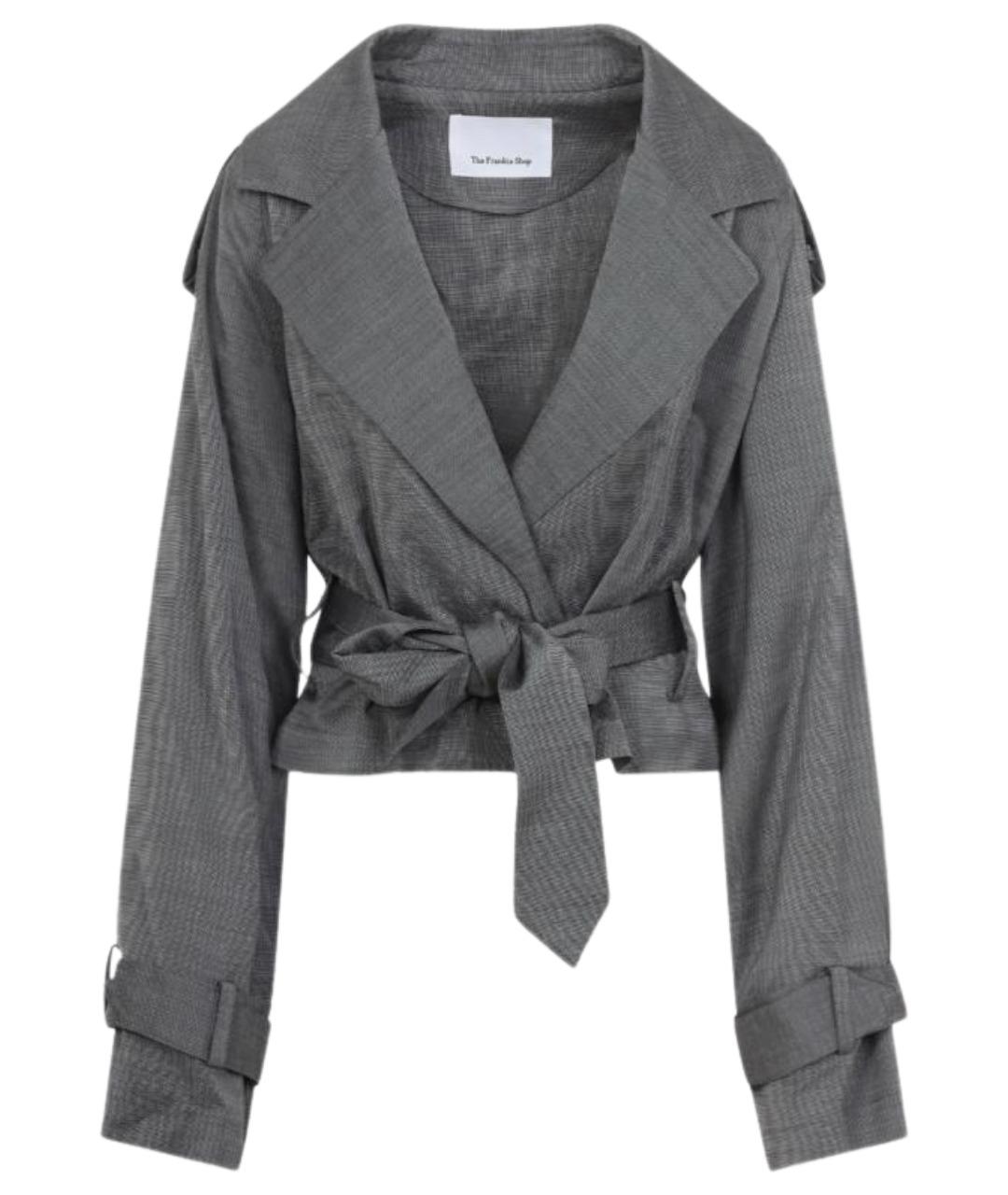 THE FRANKIE SHOP Серый шерстяной жакет/пиджак, фото 1