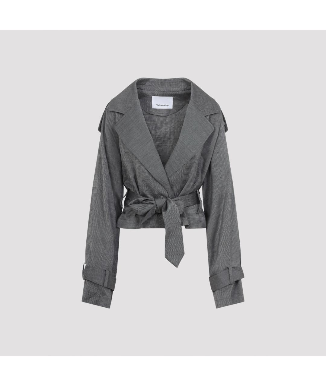 THE FRANKIE SHOP Серый шерстяной жакет/пиджак, фото 5