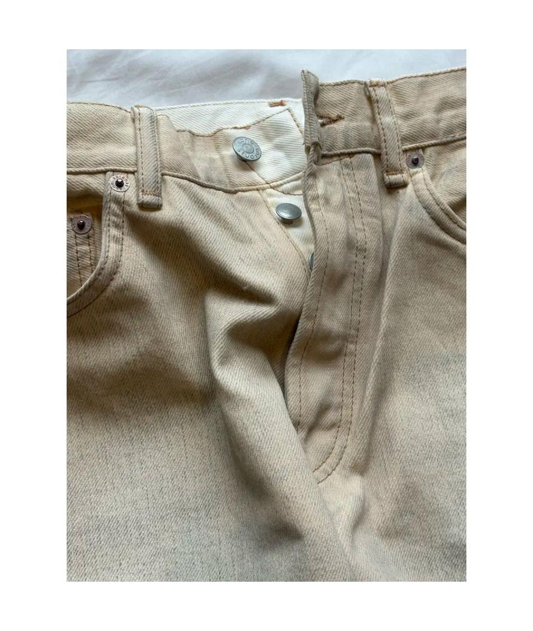 ACNE STUDIOS Бежевые хлопковые прямые джинсы, фото 5