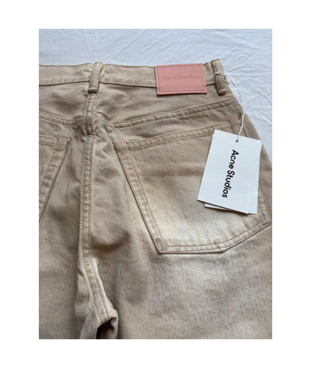 ACNE STUDIOS Бежевые хлопковые прямые джинсы, фото 6