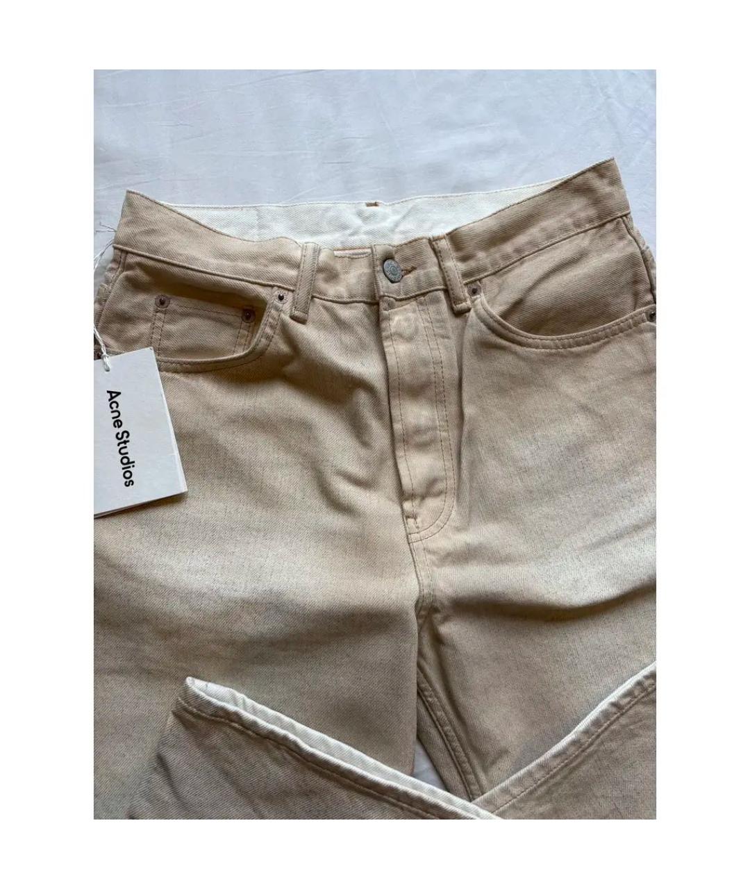 ACNE STUDIOS Бежевые хлопковые прямые джинсы, фото 4