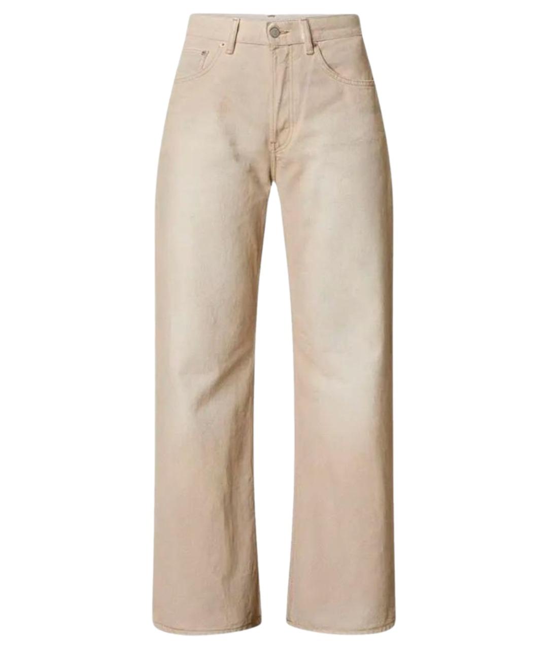 ACNE STUDIOS Бежевые хлопковые прямые джинсы, фото 1