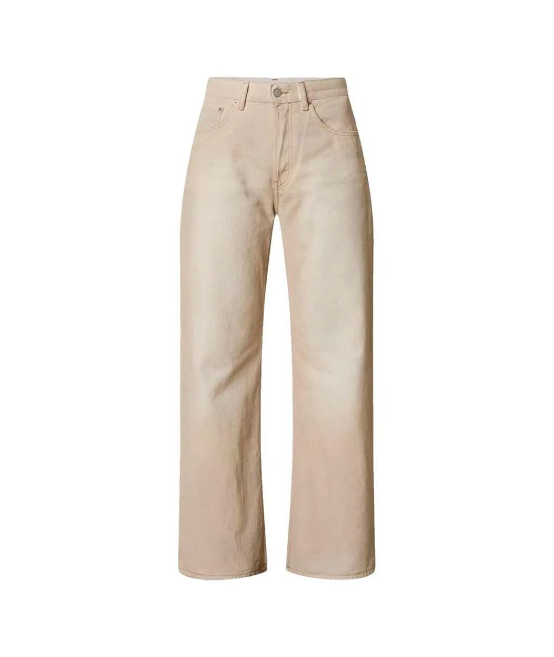 ACNE STUDIOS Бежевые хлопковые прямые джинсы, фото 7