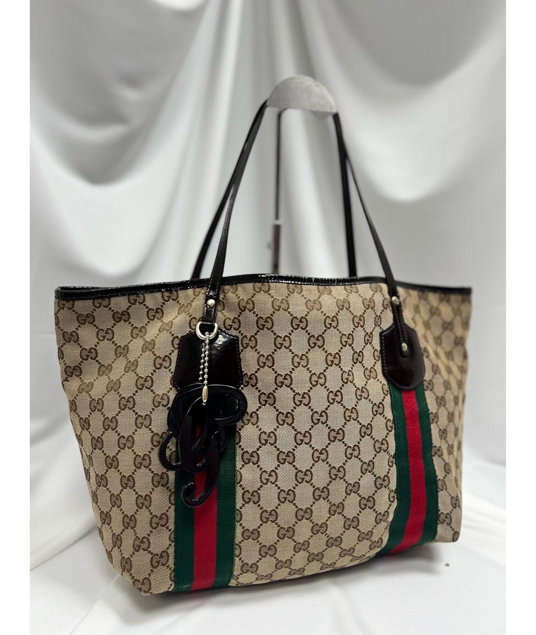 GUCCI Черная кожаная сумка тоут, фото 3