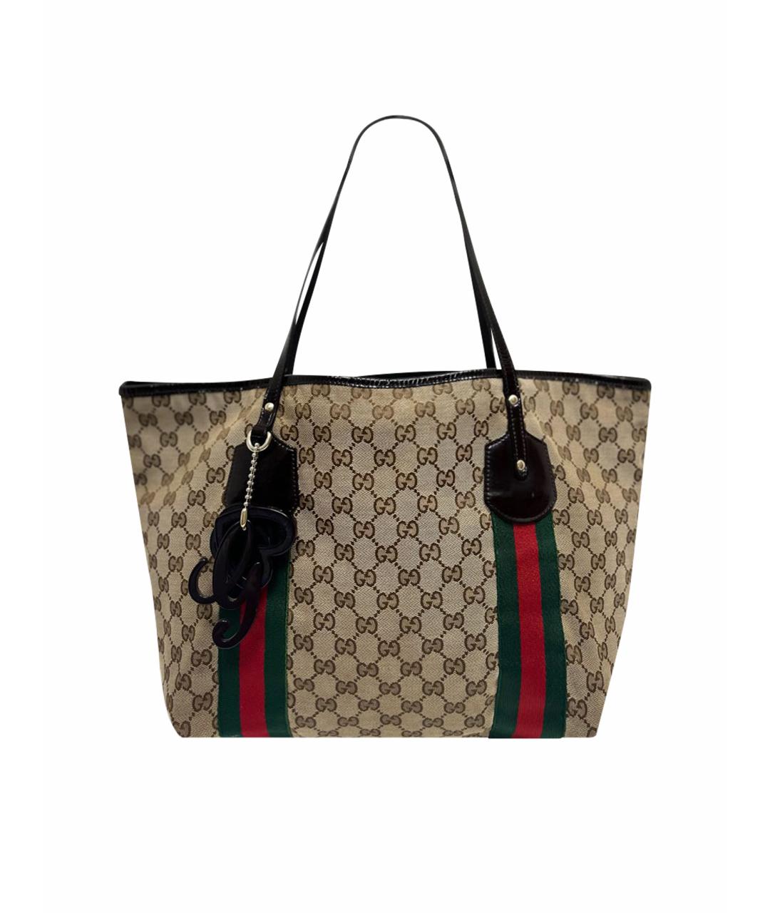GUCCI Черная кожаная сумка тоут, фото 1