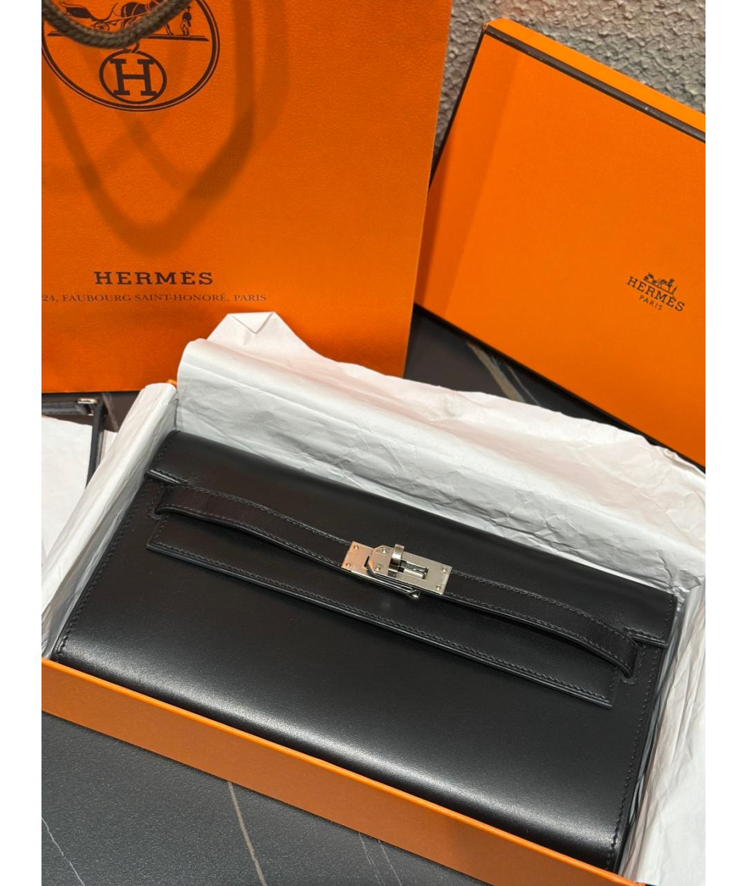 HERMES Черная кожаная сумка через плечо, фото 2