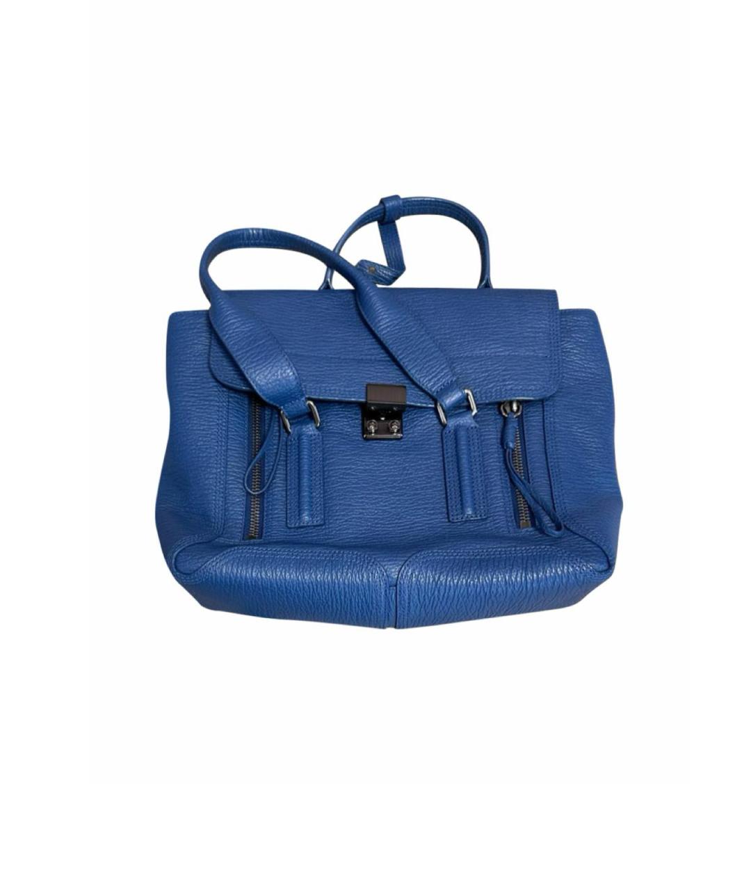3.1 PHILLIP LIM Синяя кожаная сумка с короткими ручками, фото 6