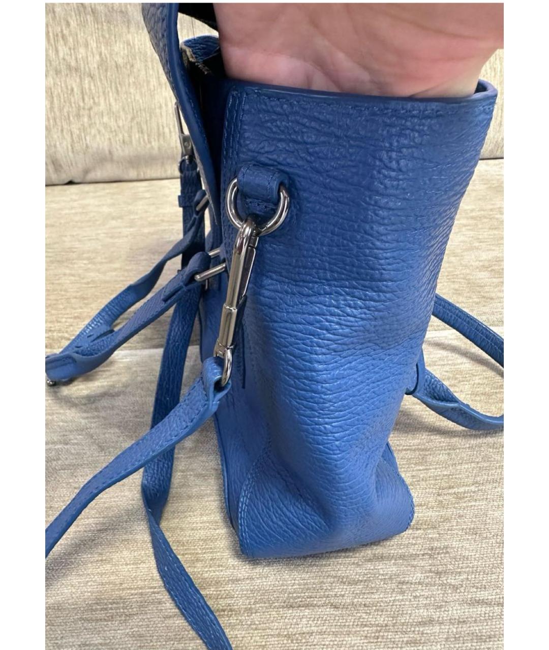 3.1 PHILLIP LIM Синяя кожаная сумка с короткими ручками, фото 2