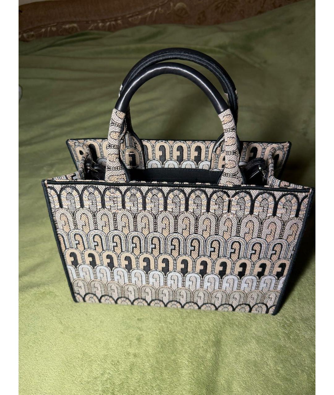 FURLA Серая жаккардовая сумка тоут, фото 3