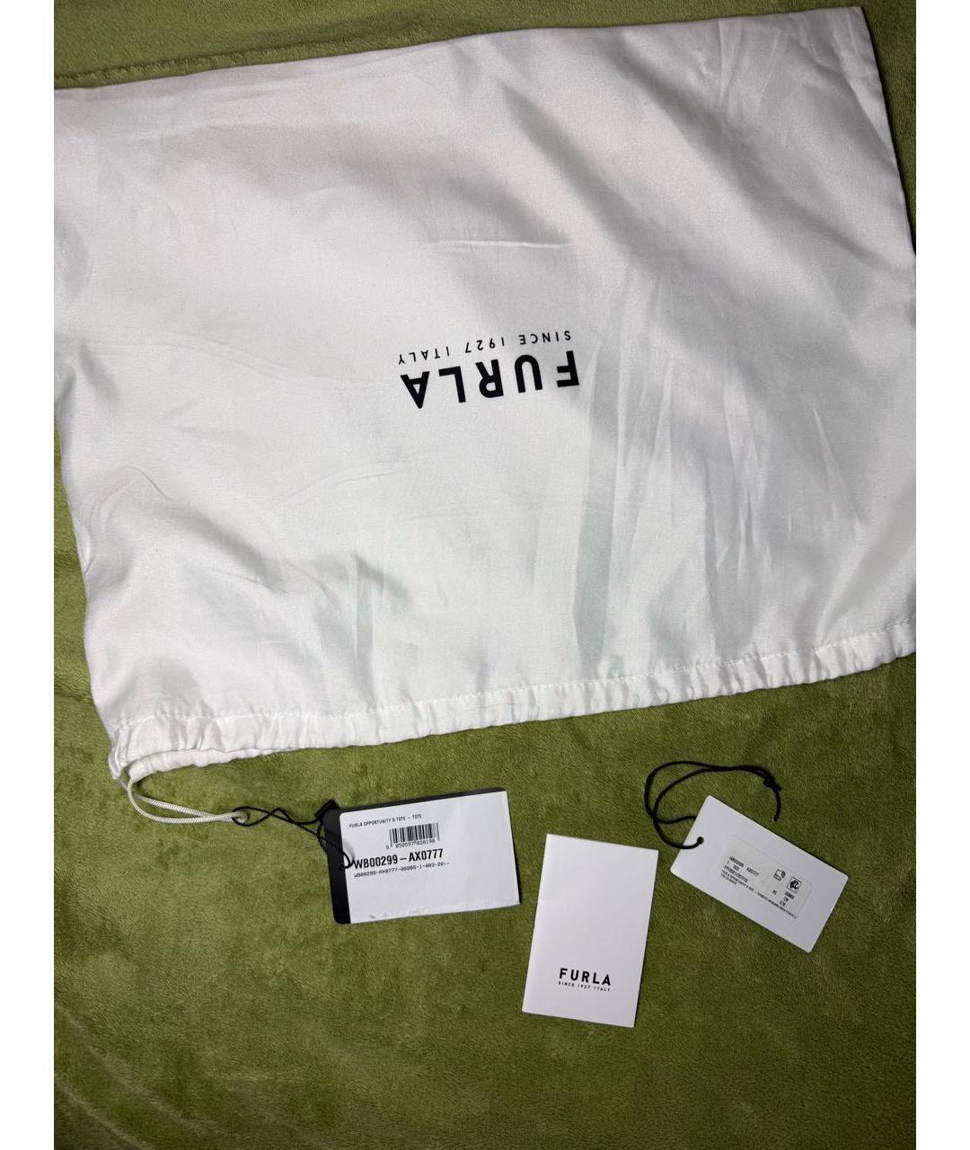 FURLA Серая жаккардовая сумка тоут, фото 6