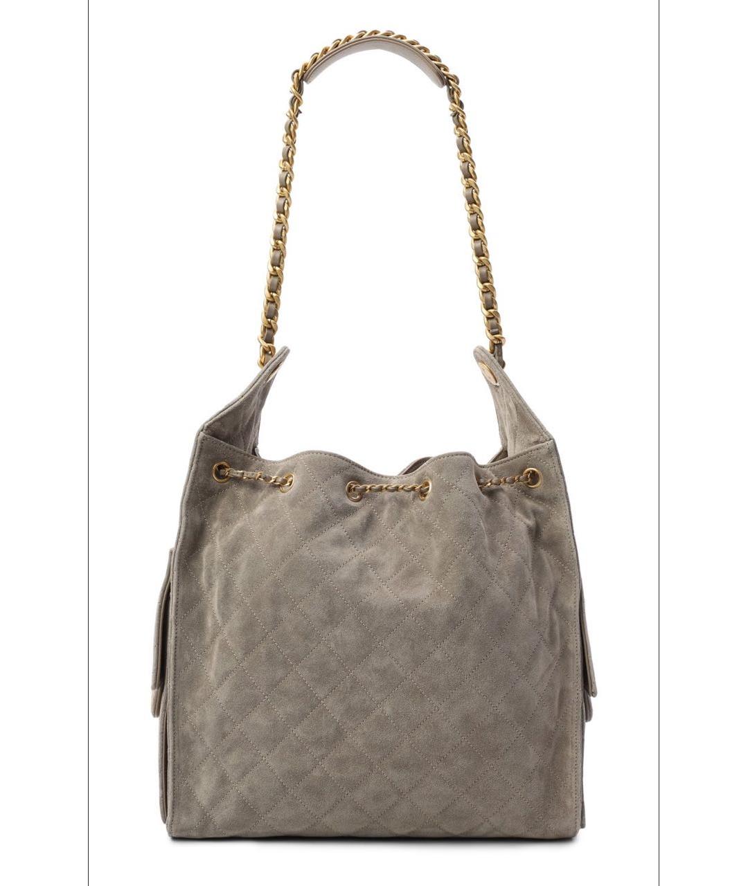 CHANEL Бежевая замшевая сумка через плечо, фото 3