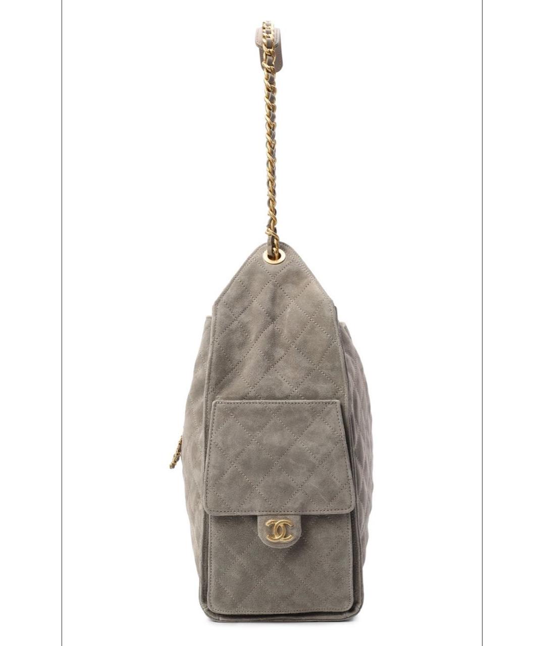 CHANEL Бежевая замшевая сумка через плечо, фото 2