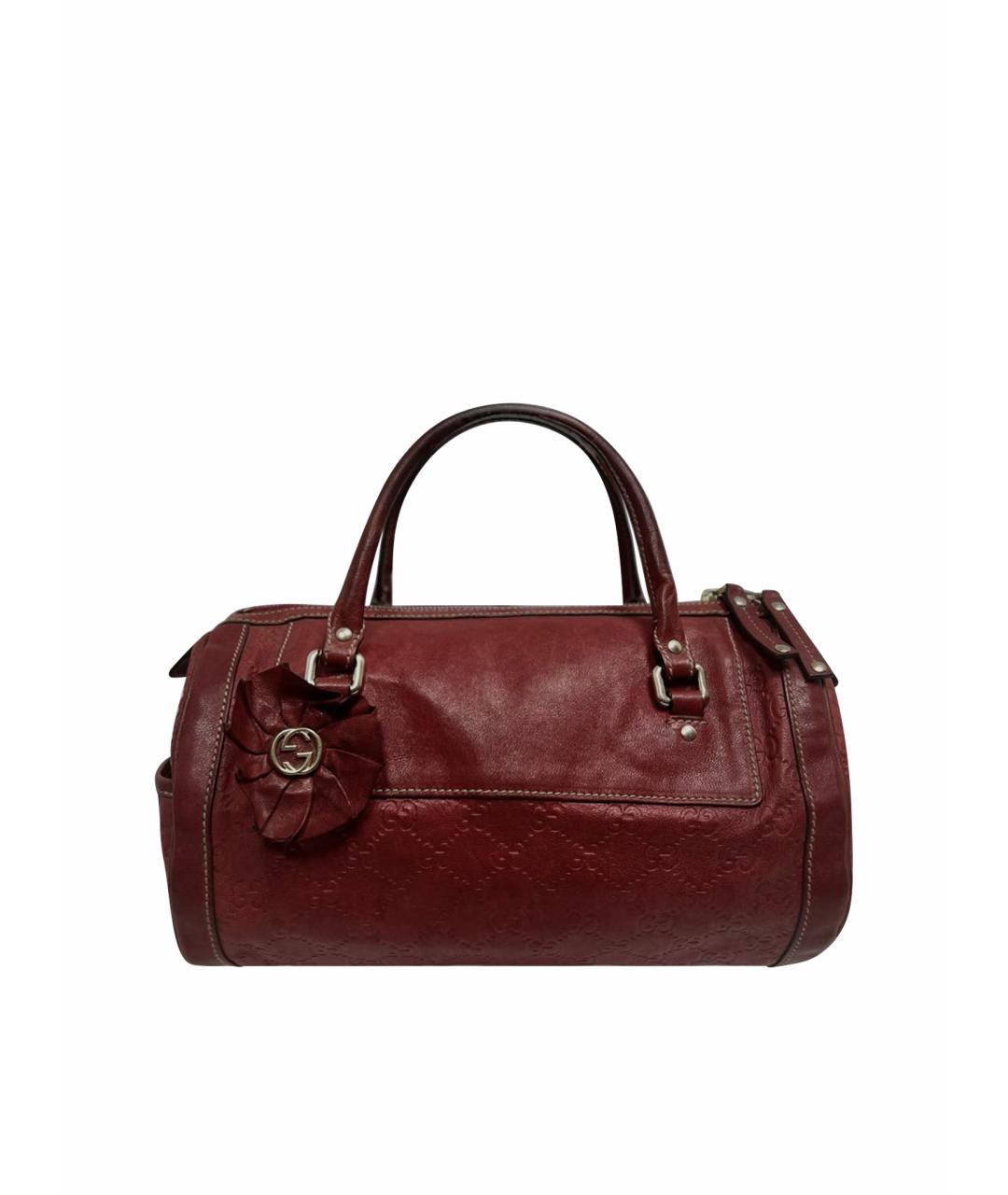 GUCCI Красная кожаная сумка с короткими ручками, фото 1