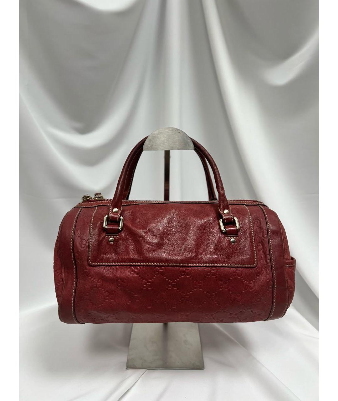 GUCCI Красная кожаная сумка с короткими ручками, фото 5