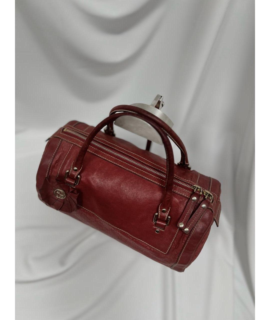 GUCCI Красная кожаная сумка с короткими ручками, фото 3