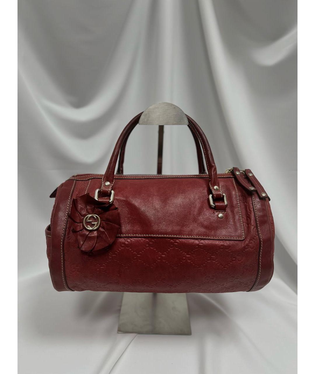 GUCCI Красная кожаная сумка с короткими ручками, фото 6