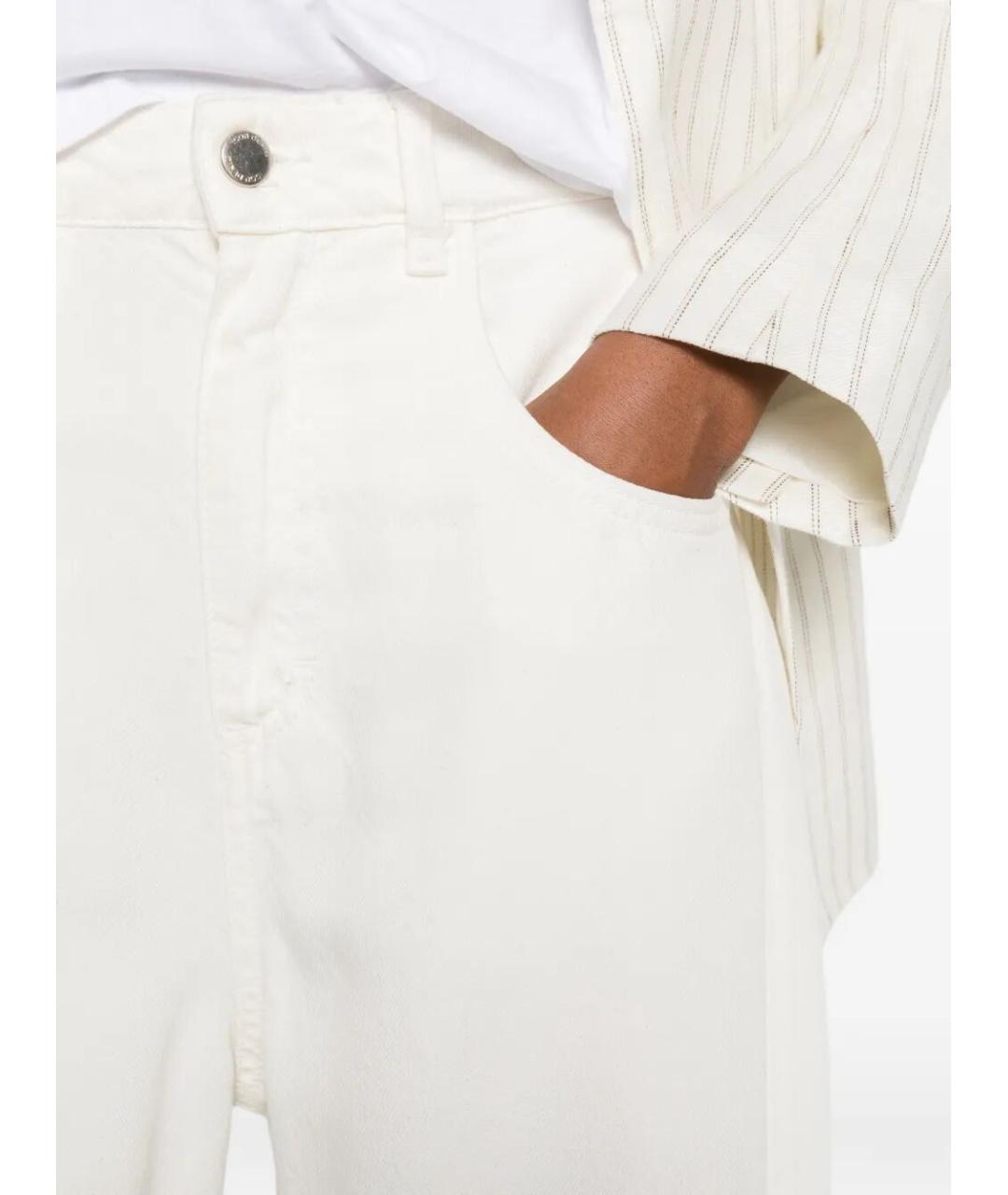 ICON DENIM Белые хлопко-лиоцелловые прямые джинсы, фото 5