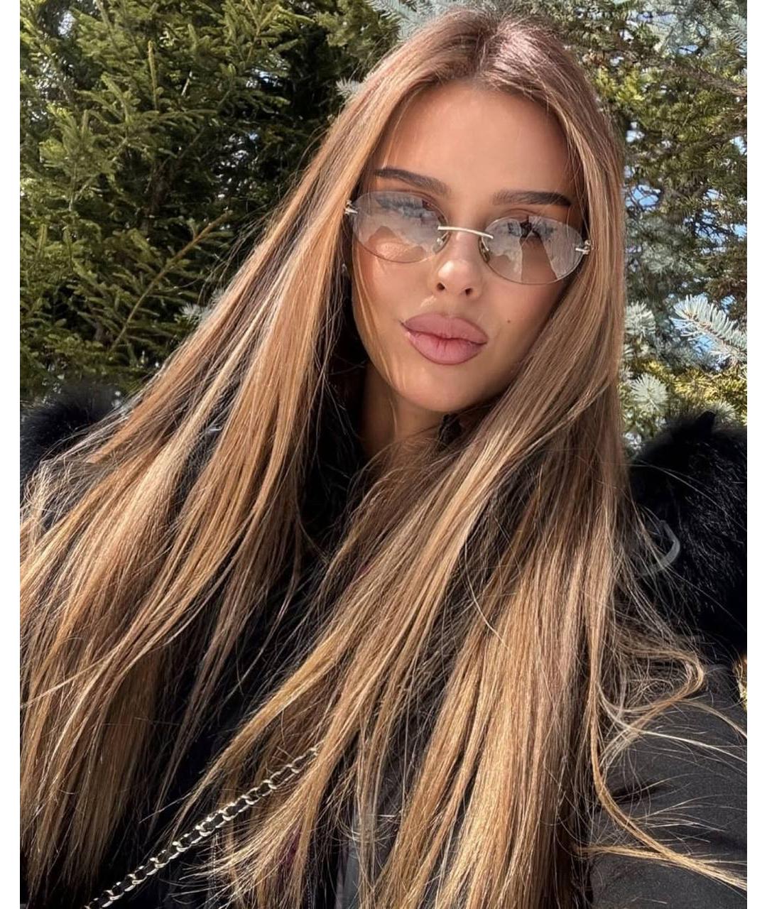 TIFFANY&CO Бежевые металлические солнцезащитные очки, фото 6