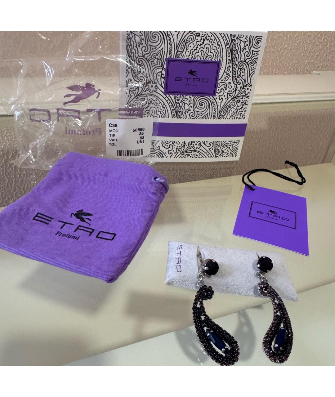 ETRO Темно-синие латунные серьги, фото 8