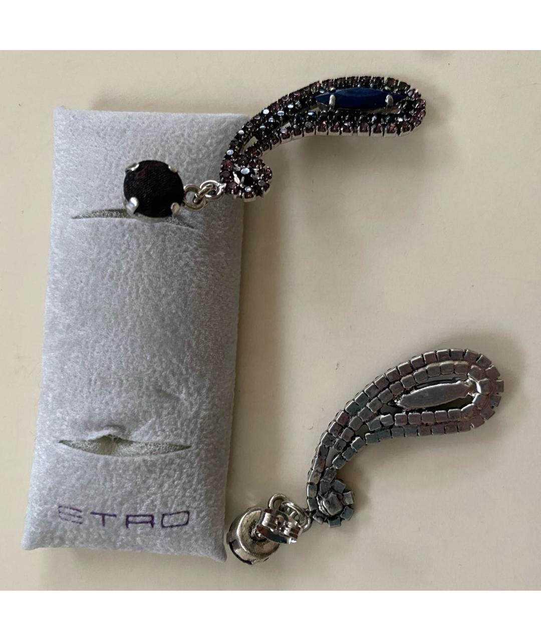 ETRO Темно-синие латунные серьги, фото 3