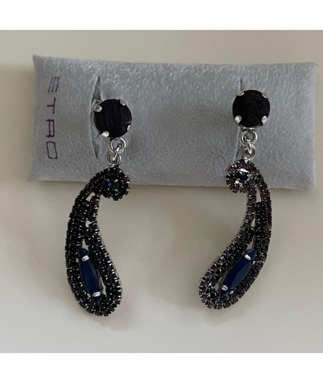 ETRO Темно-синие латунные серьги, фото 4