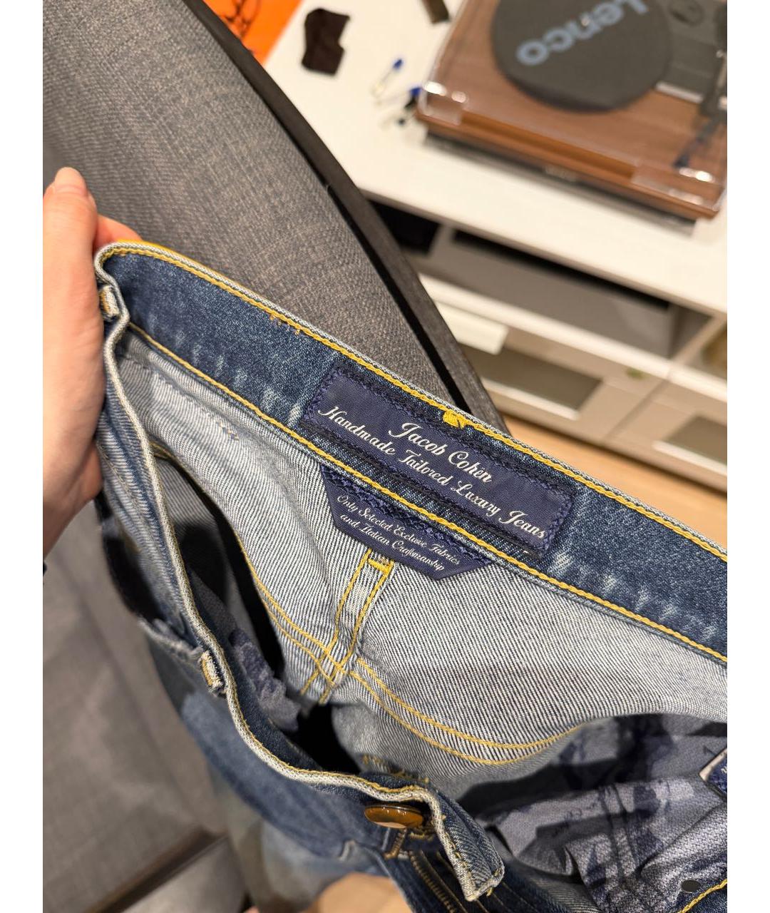 JACOB COHEN Темно-синие хлопковые прямые джинсы, фото 3