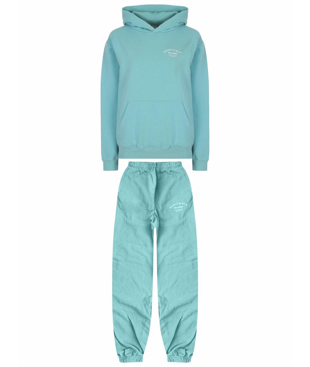 SPORTY AND RICH Бирюзовый хлопковый спортивные костюмы, фото 1