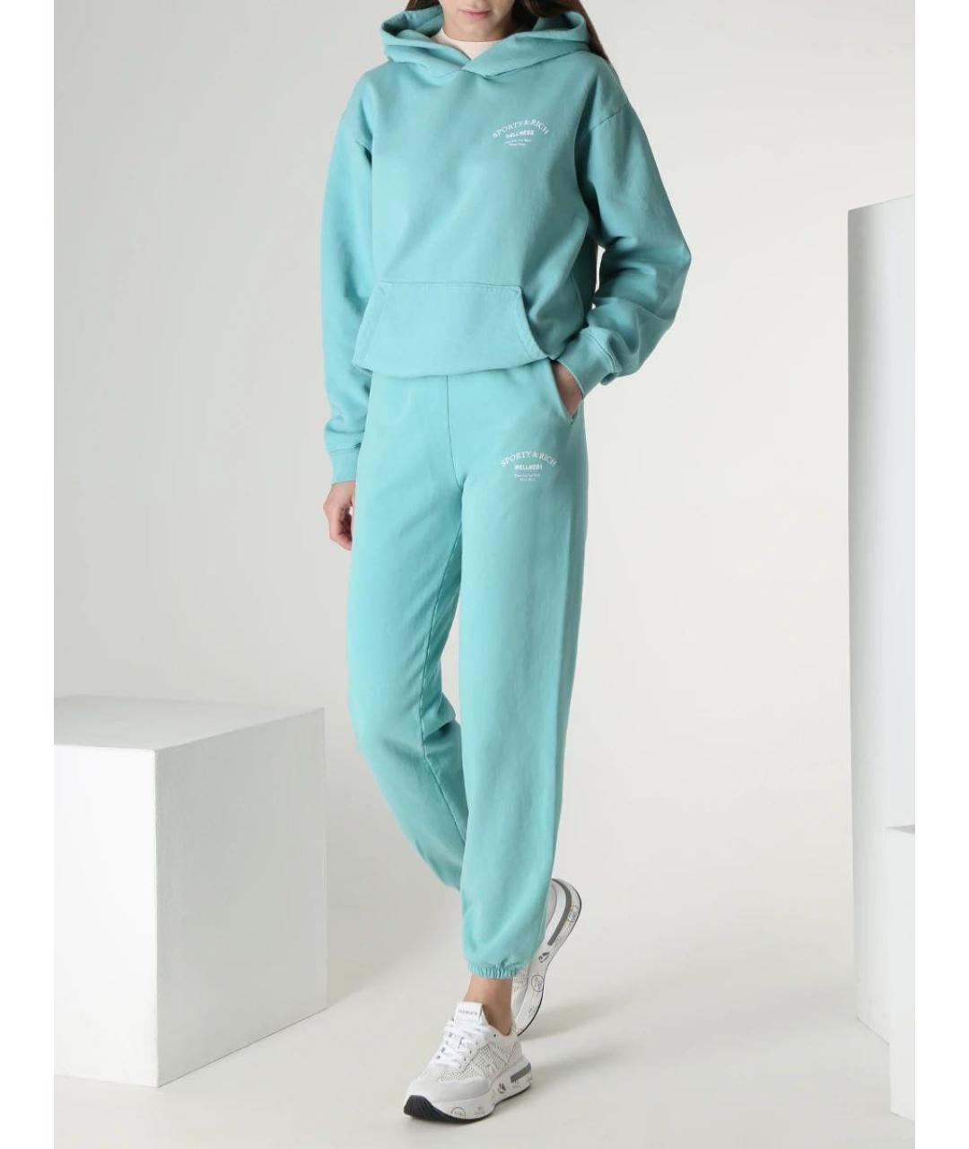 SPORTY AND RICH Бирюзовый хлопковый спортивные костюмы, фото 4