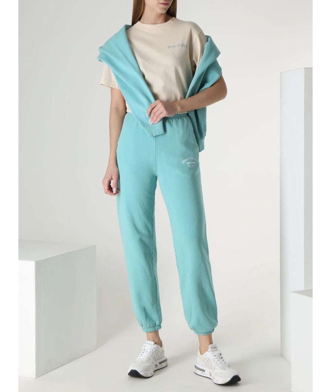 SPORTY AND RICH Бирюзовый хлопковый спортивные костюмы, фото 5