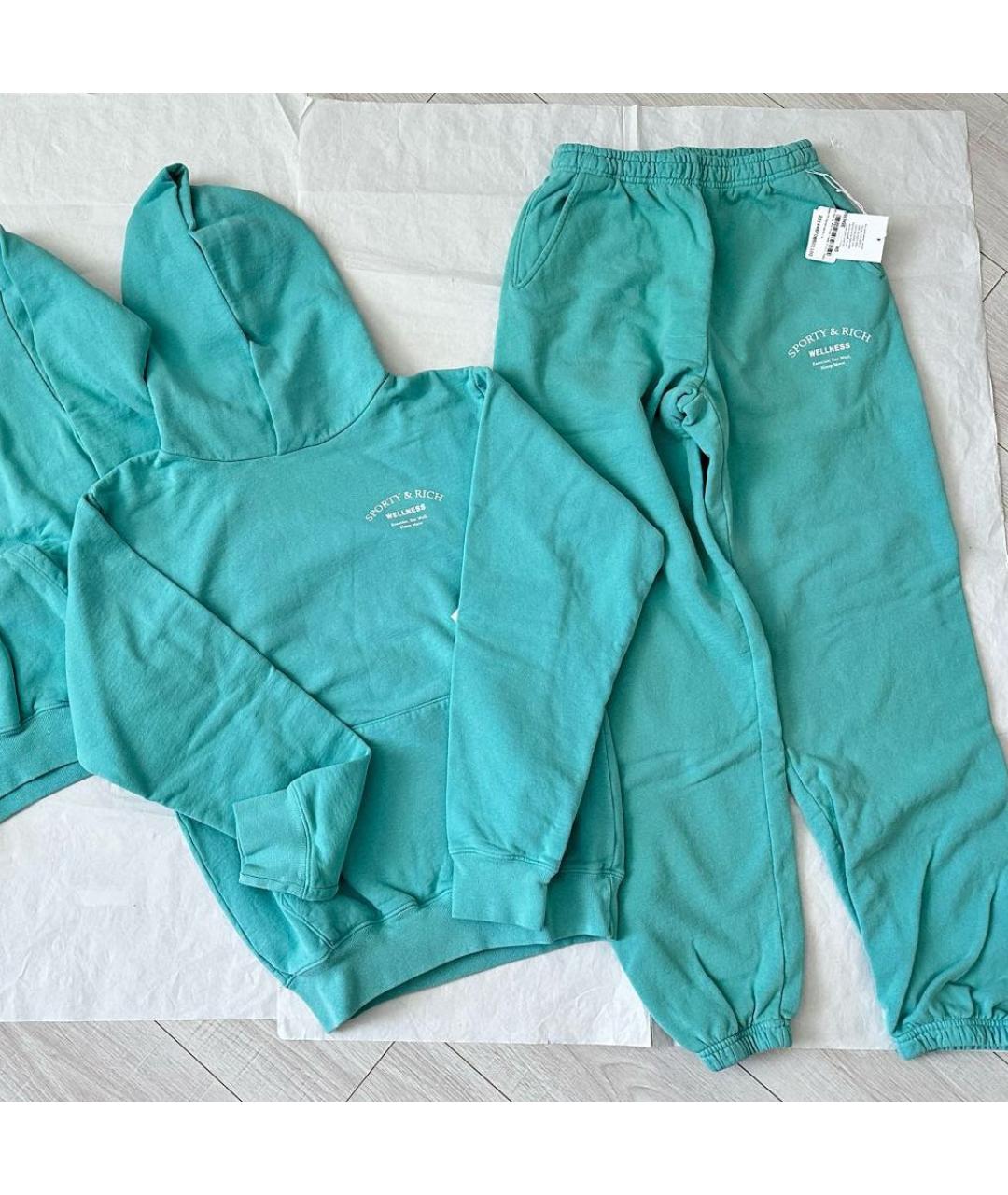 SPORTY AND RICH Бирюзовый хлопковый спортивные костюмы, фото 2