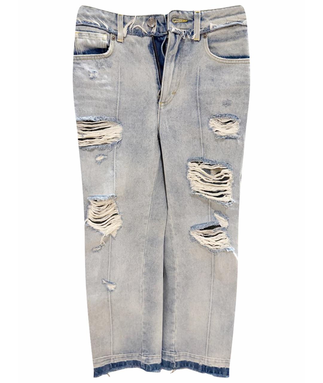 DOLCE&GABBANA Синие хлопковые прямые джинсы, фото 1