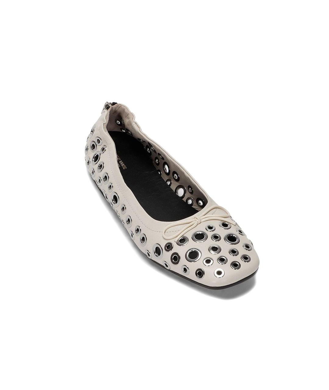 GOLDEN GOOSE DELUXE BRAND Бежевые кожаные балетки, фото 2