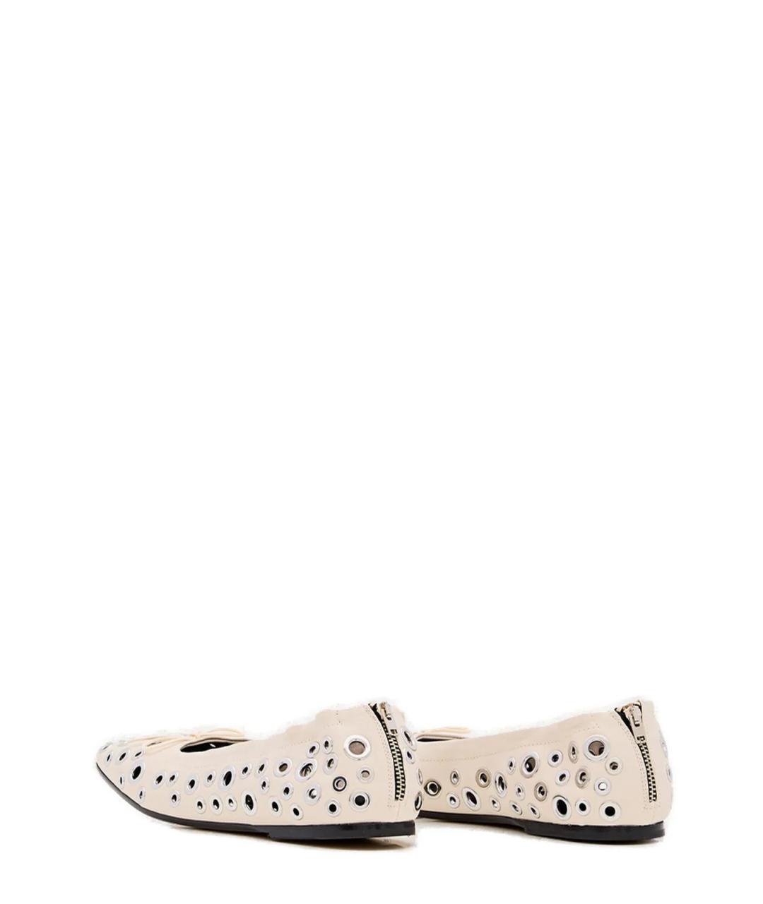 GOLDEN GOOSE DELUXE BRAND Бежевые кожаные балетки, фото 3