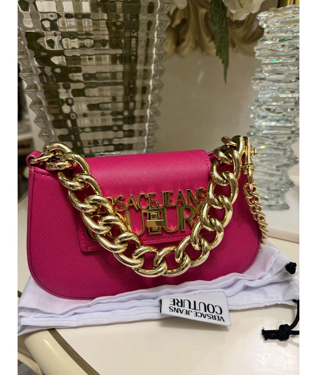 VERSACE JEANS COUTURE Фуксия сумка через плечо из искусственной кожи, фото 2