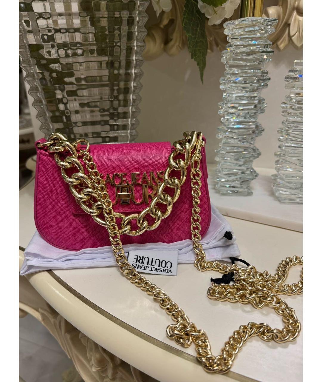 VERSACE JEANS COUTURE Фуксия сумка через плечо из искусственной кожи, фото 3