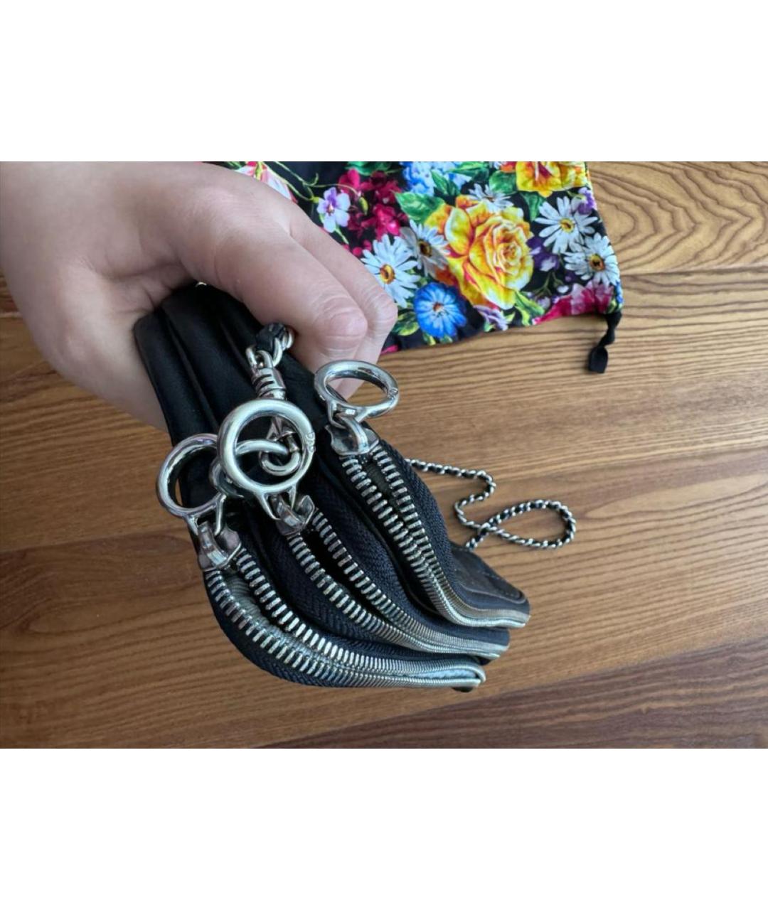 DOLCE&GABBANA Черная кожаная сумка через плечо, фото 3