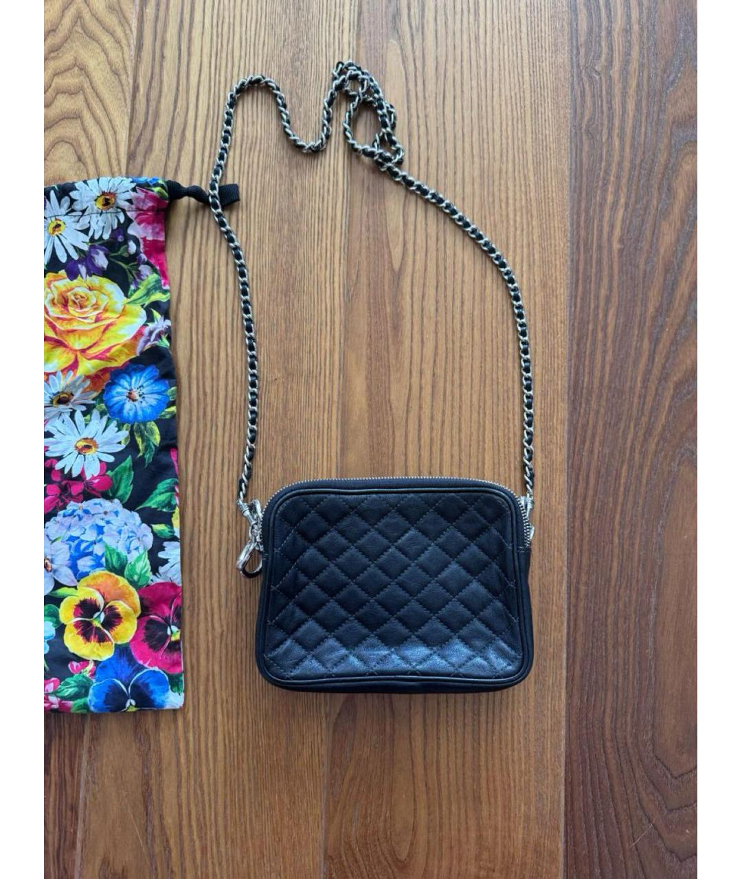 DOLCE&GABBANA Черная кожаная сумка через плечо, фото 2