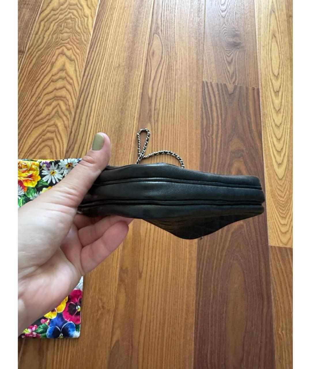 DOLCE&GABBANA Черная кожаная сумка через плечо, фото 4