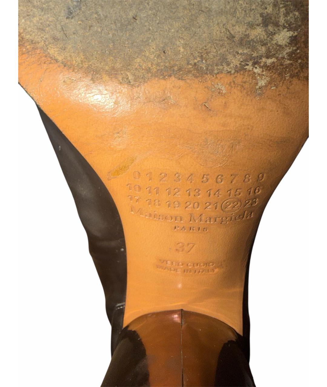 MAISON MARGIELA Бежевые ботинки из лакированной кожи, фото 8