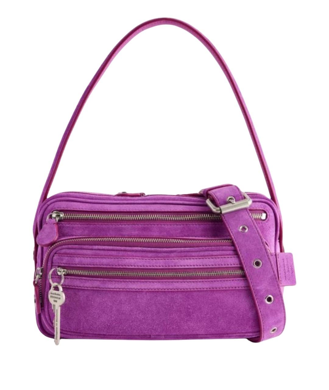 ACNE STUDIOS Фуксия замшевая сумка с короткими ручками, фото 1