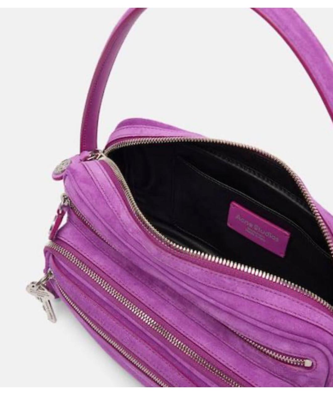 ACNE STUDIOS Фуксия замшевая сумка с короткими ручками, фото 3
