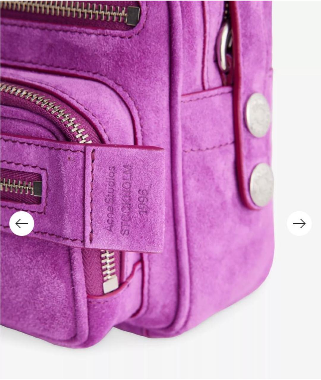 ACNE STUDIOS Фуксия замшевая сумка с короткими ручками, фото 4