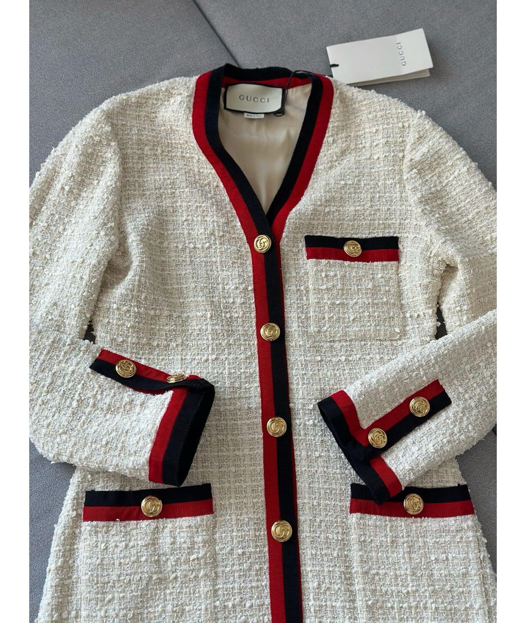 GUCCI Бежевый твидовый кардиган, фото 4