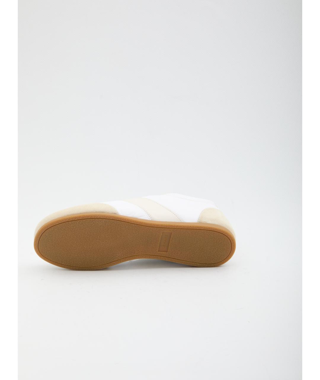 LEMAIRE Белые кожаные низкие кроссовки / кеды, фото 4